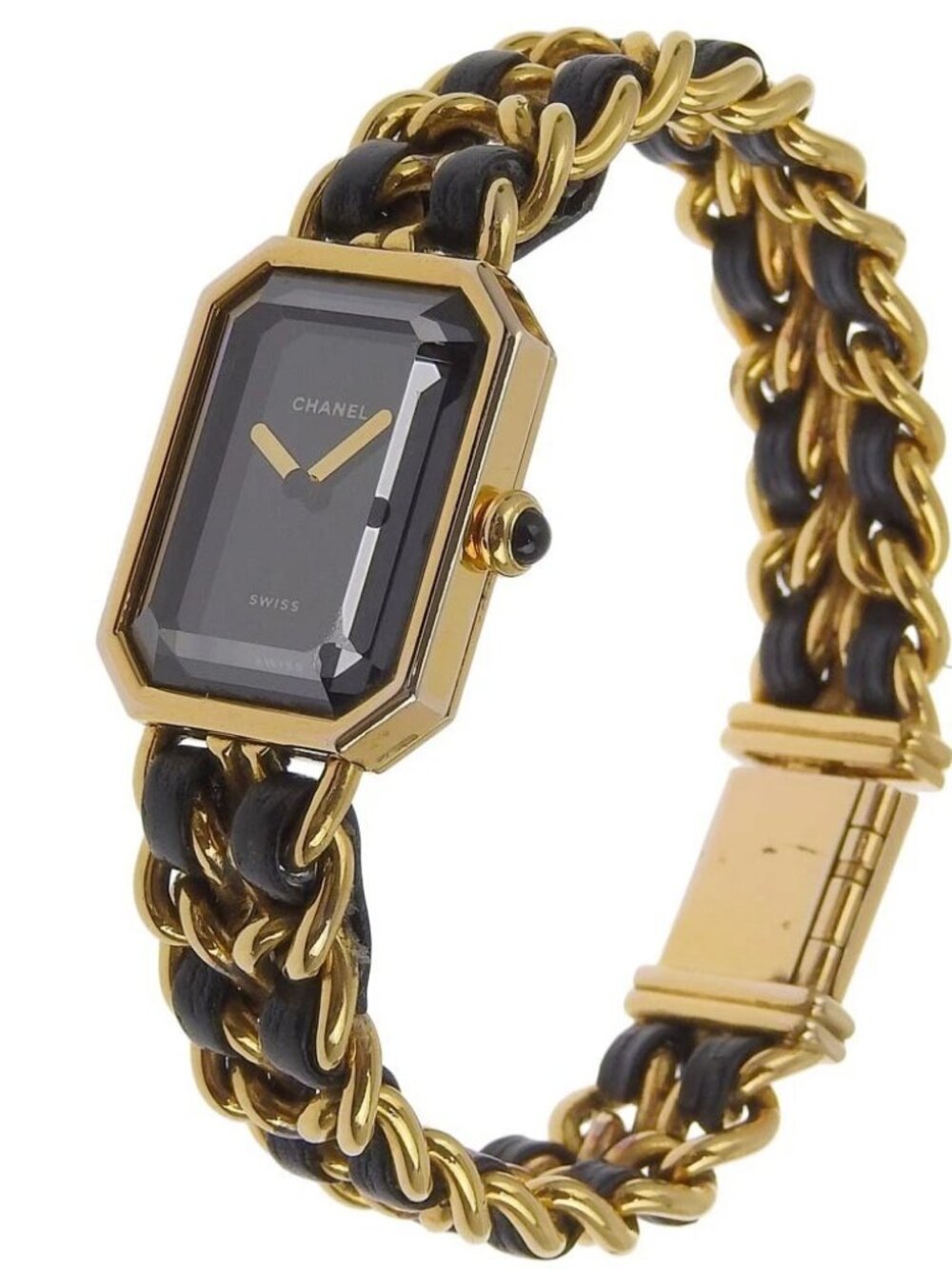 CHANEL Premiere L Watches H0001 black blackDial Plated Gold/leather Quartz...